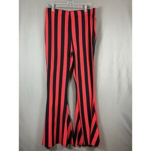 Killstar x Avril Lavigne Olley Flare Pants Red Black Striped Bell Bottom Goth XL